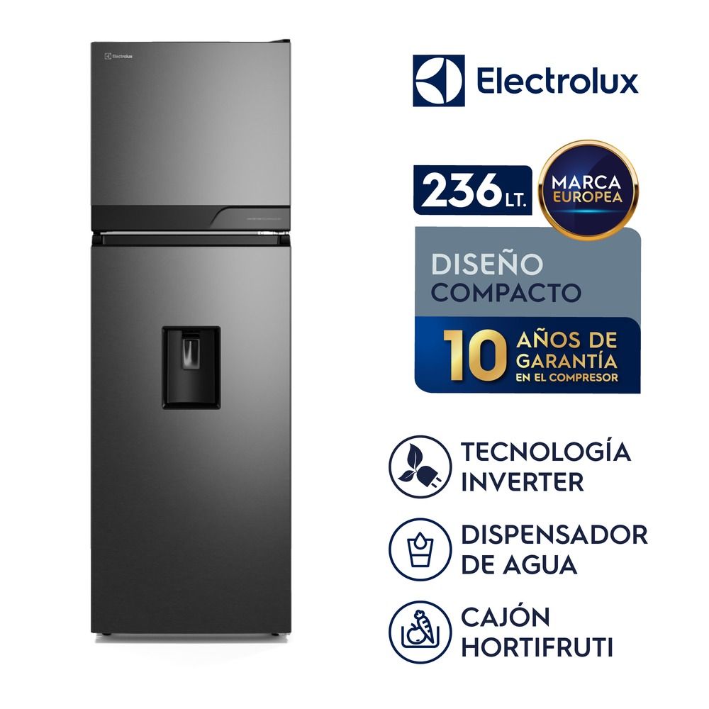 Imagen 2 del producto Refrigeradora Electrolux ERT25A2P6DC Top Freezer 236L no frost, dispensador de agua, negro